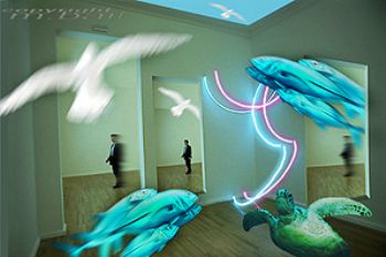 munich - Lenbachhaus - lightinstallations - COMPOSING > m... by Manfred Bail 